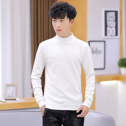 Mens Sweaters Long Sleeve white black Turtleneck Core Yarn Boss Sweater Men High Quality Men Knitting Sweater Warm Sweater Daily