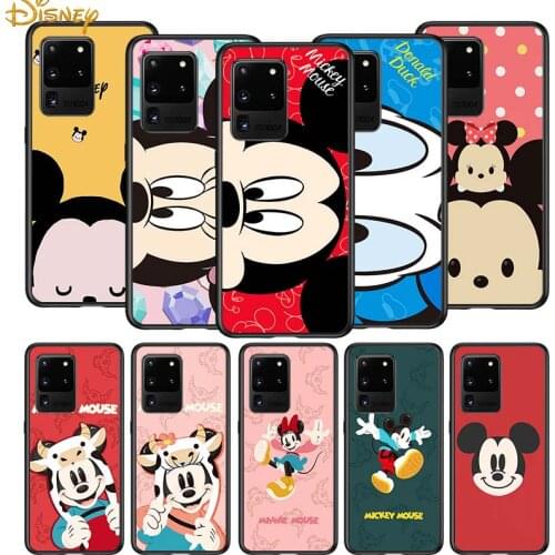 Couple disney mickey cute for Samsung S20 FE Ultra Plus A91 A81 A71 A51 A41 A31 A21S A72 A52 A42 A02S Soft Black Phone Case