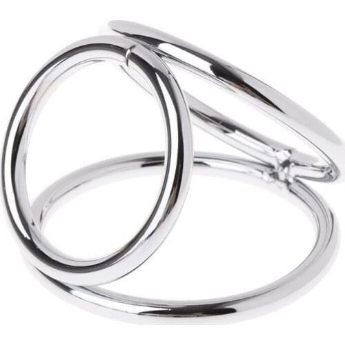 Stainless Steel 3 Ring Scrotum Testicle Clamps Penis Rings Penis Lock Cock Ring Cock Clamp Adult Game