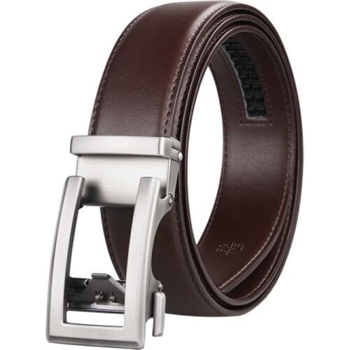 New Brand Designers High Quality Mens Belts Luxury Automatic Buckle Genuine Leather Brown Belts for Mens 3.5 Width
