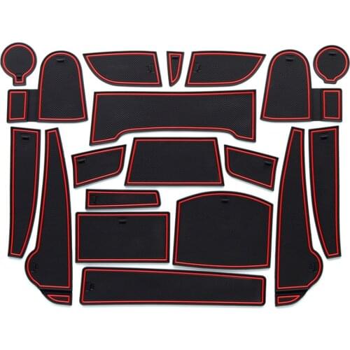 Anti-Slip Rubber Gate Slot Mat Cup Mats for Hyundai Kona Encino 2017 2018 2019 Internal Accessories Car Stickers Styling 17Pcs