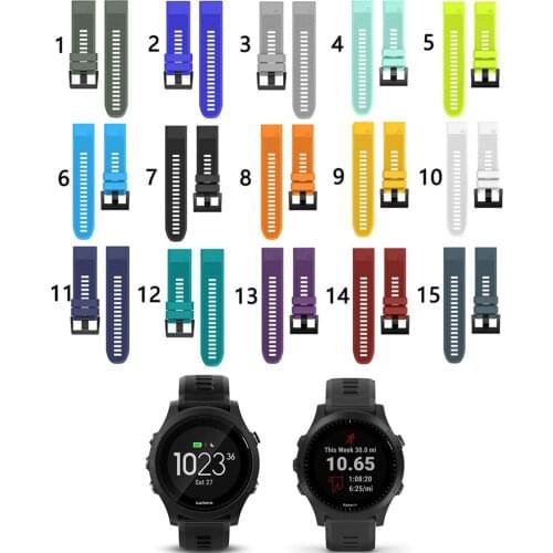 22mm Silicone Quick Release Easy Fit Band Strap for Garmin Forerunner 935 945
