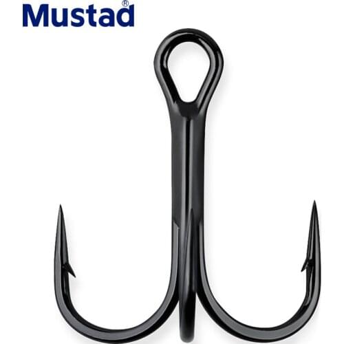 Mustad 100% Norway Origin Fishing Hook Top Quality High Carbon Steel Treble Hook Barbed Hook,4# 6# 8# 10#,TR78NP-BN