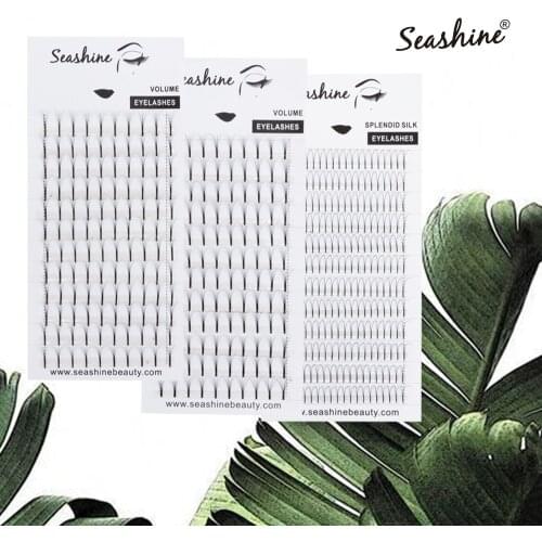 Seashine Wide Fans Long Stem Premade Volume Fans 2D/3D/4D/5D Premade Lashes Russian Volume Eyelashes Extensions OEM Volume Fans