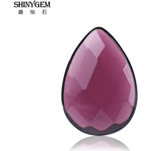 ShinyGem 21*29mm Water Drop Purple Faceted Crystal Beads Glass Cabochon Gem Stone Beads For DIY Jewelry Making Pendant Ring
