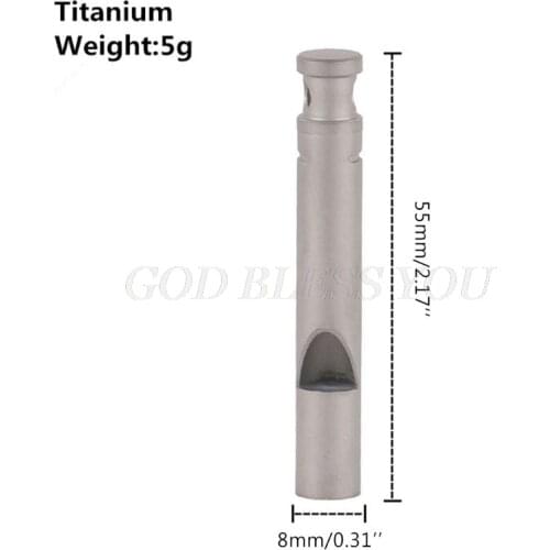 Pure Titanium Survival Whistle Outdoor Camping Hiking High Frequency Whistle With Cord Drop Shipping