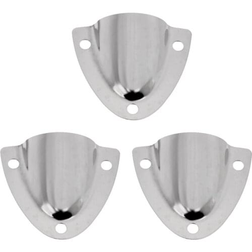 3Pcs Boat Clam Shell Vent Stainless Steel High Polished Electrical Vent Outlet