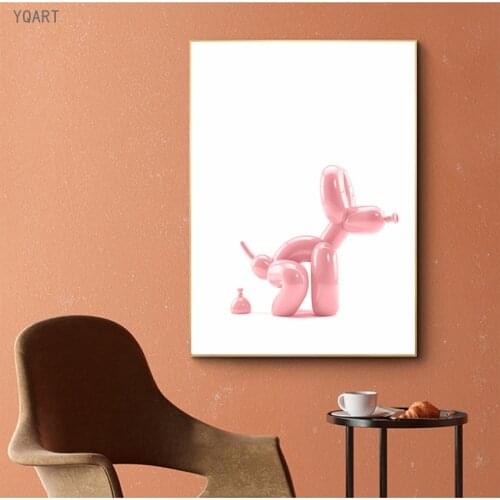 Balloon Dog Print Modern Poster Bathroom Wall Decor Toilet Sign Popart Prints Home Decoration Contemporary Art Picture Painting
