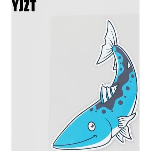 YJZT 10.4CMX15.2CM Blue Fish Car Sticker Superior Quality Pvc Decal Accessories 6A-0227