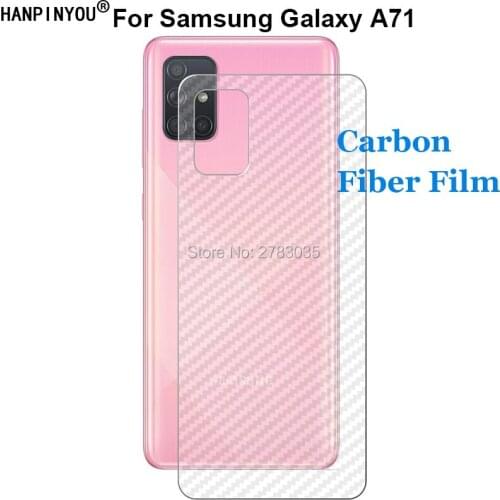 For Samsung Galaxy A71 A715 6.7" Durable 3D Anti-fingerprint Carbon Fiber Back Film Rear Screen Protector (Not Tempered Glass)