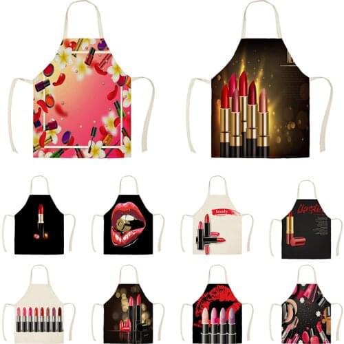 Lipstick red lip pattern kitchen apron women apron for kitchen Women kitchen apron Apron for hairdresser Woman kitchen apron