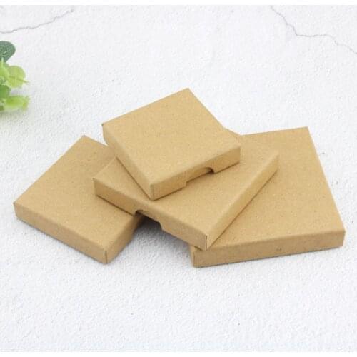 12pcs Kraft Paper Thin Jewelry Packaging Boxes 1.6 cm thickness Jewelry Case Storage Box Postcard Gift Packaging For Women