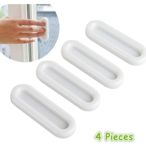 4pcs/lot Paste The Open Sliding Door Handles for Interior Doors Glass Window Cabinet Drawer Wardrobe Self-adhesive Handle