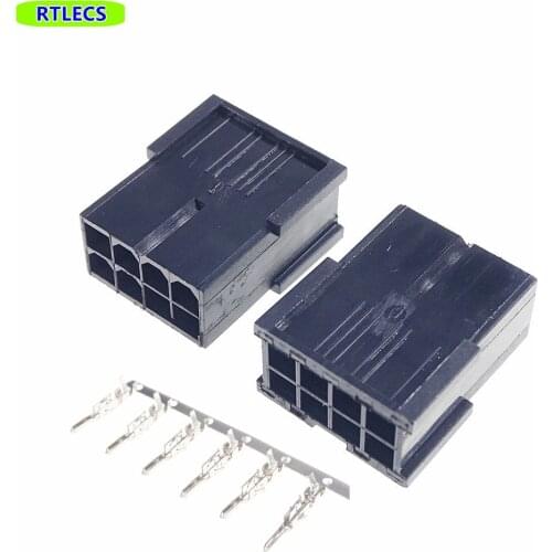 50pcs 5559 8 Position 8 Pin 4.20 mm Female Housing PCI-E PCIe Graphics Card GPU Power Connector Plastic Shell + Contact Terminal