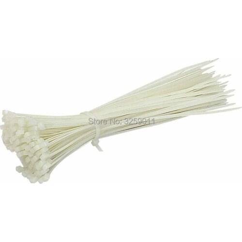 500PCS Industrial Durable Self-Locking Nylon Cable Ties 4*120 120mm white black tie with push mount
