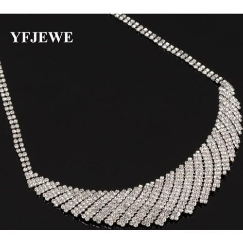 Brand New Elegant Clear rhinestone Crystal Necklace high quality Wedding Bridal Jewelry Gift Female Collocationne necklaces N314