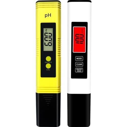 2Pcs Digital PH EC TDS Meter Tester Temperature Pen Water Purity PPM Filter Hydroponic for Aquarium Pool Water Monitor