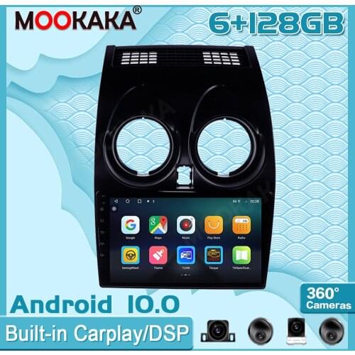 6+128GB Android 10.0 For Nissan Qashqai 2006-2013 Surround View Camera Car Multimedia Player Stereo Radio GPS Navigtion Recorder