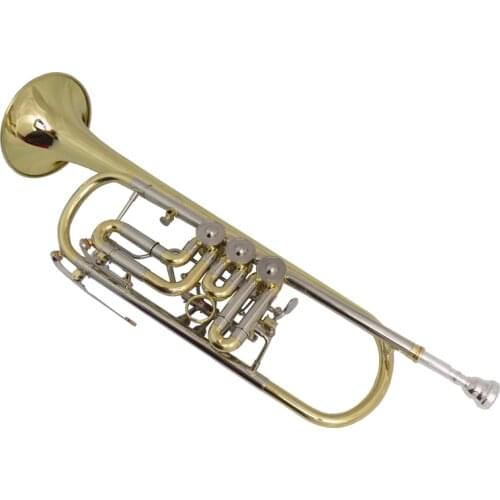 Bb Rotary Trumpet with case mouthpiece B Flat trumpets Musical instruments Brass Body Lacquer Finish