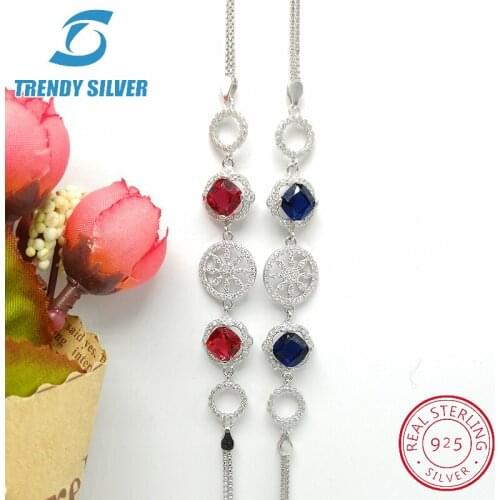 925 sterling silver braceles bracelet for woman gifts for women femme jewelry jewellery luxury fashion white blue red daisy love
