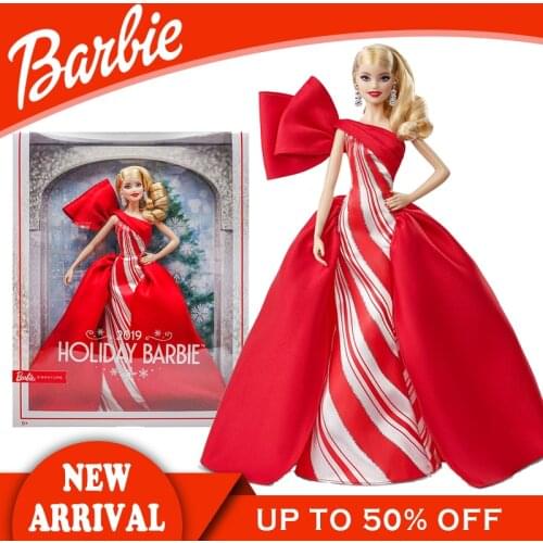 Barbie Brand Original Box Kid Toys Blone Holiday Barbie Doll Collector Series Dress Up Toy Birthday Gift For Girl FXF01 2020 New
