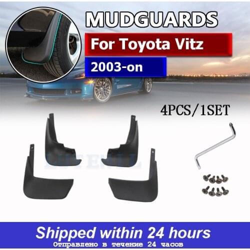 4Pcs Mud Flaps Splash Guards For Toyota Vitz 2003 -on Front and Rear Mudguards car accessories auto styline