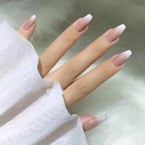 24pcs artificial nails with glue Ballet removable wear finished product Manicure patch False nails press on nails with designs