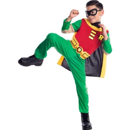 Young Justice Teen Tim Drake Robin 3-10years Kids 4pcs/1set Damian Costume Halloween Uniform Custom