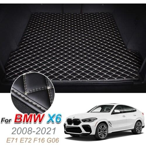 Custom Leather Car Trunk Mats For BMW X6 2008-2021 E71 E72 F16 G06 Rear Trunk Floor Mat Tray Carpet Cargo Liner Accessories