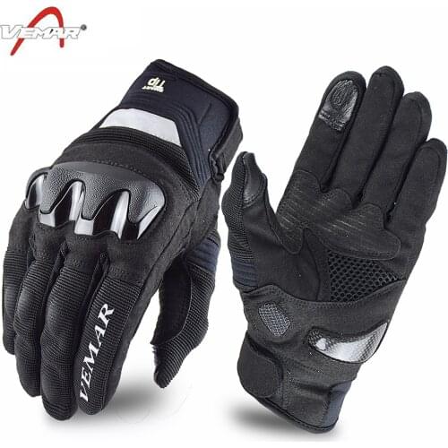 Vemar Summer Motorcycle Gloves Full Finger Touch Screen Motocross Cycling Riding Gloves For Komine Moto Fans Ricing Gloves S-2XL