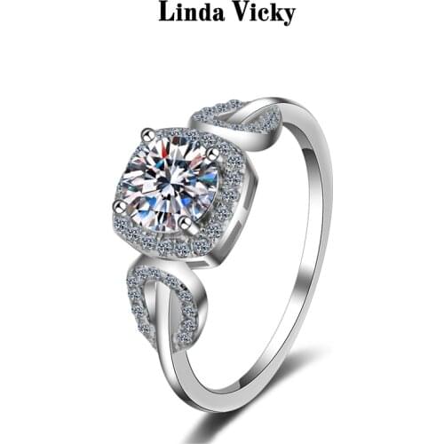 LINDA VICKY Women Moissanite Rings High quality Fashion Valentines Day Gift Evening Party Senior Jewelry Fine 925 Silver Ring
