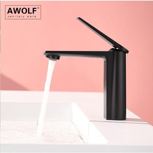 Matt Black Bathroom Basin Sink Faucet Solid Brass Rose Gold Deck Mounted Hot And Cold Mixer Water Tap Single Hole ML8115