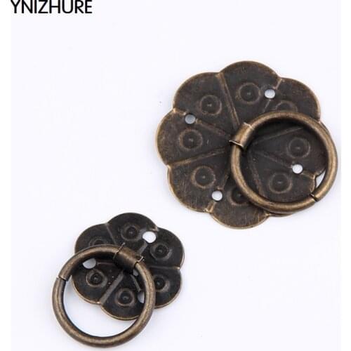 50pcs 20/30mm Furniture Handles Puxador Knob Door Hardware Small Handle Tin Packing Boxes Decorated Antique Plum Suitcase