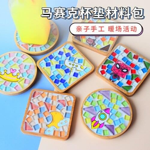 Mosaic coaster diy handmade material kits creative decorations kindergarten childrens toys warming activities