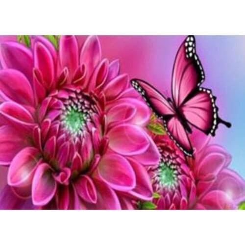 Flower Butterfly DIY 11CT Cross Stitch Embroidery Kits Needlework Craft Set Cotton Thread Printed Canvas Home Decoration