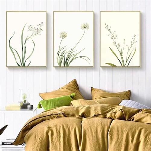 Green Plant Wall Art Canvas Poster Nordic Wall Art Home Poster HD Print Modular Canvas Painting For Living Room