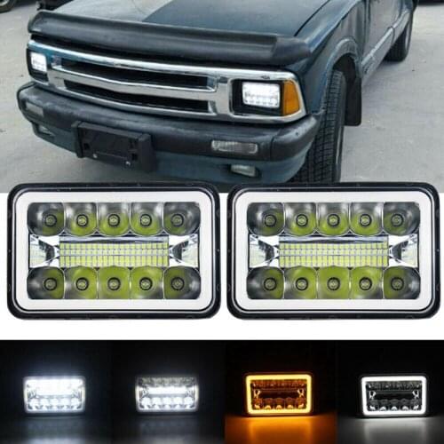 Pair 4inch x 6inch LED DRL Light Bulb Crystal Clear SeaLed Beam head light lamp Headlight 6X4 Truck
