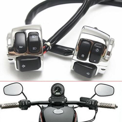 Motorcycle Headlight Horn Switches Control High Low Beam Switch Fit for 1996-2014 Harley Sportster Softail Dyna V-rod