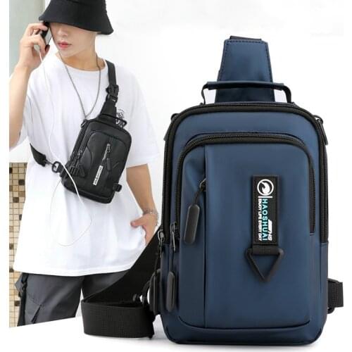 New Casual Nylon Letter Mens Chest Bag Multi-Functional Outdoor Men Crossbody Bags Waterproof Shoulder Bags Satchels Purses