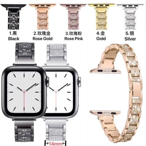 Metal Watch Bands With Diamonds For Apple Watchband For Iwatch 38mm 44mm 42MM 40MM Stainless Steel Strap for IWatch Series 6 5 4