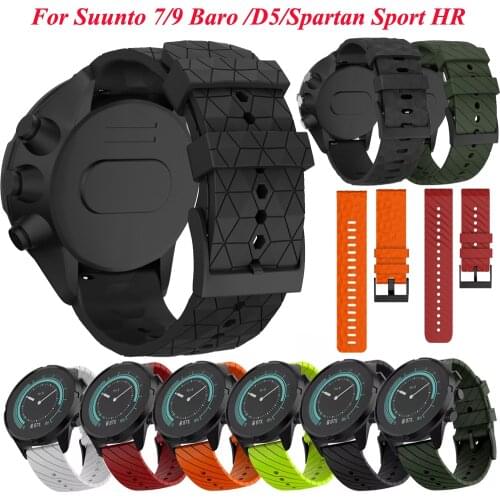 24mm Silicone Rubber Wrist Straps For Suunto 9/Baro Watch Band Suunto 7 Watchband Spartan Watch Band HR Bracelet D5 Wristband