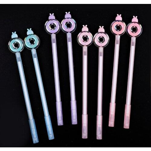 48 pcs/lot Creative Donuts Gel Pen Cute 0.5 mm black ink Signature Pen School Office writing Supplies Promotional Gift