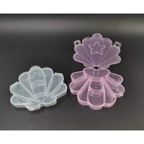 Shell Starfish Clear Plastic Storage Box Jewelry Box Jewelry Organizer Holder Cabinets For Small Objects