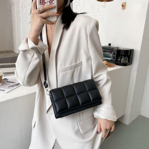 Shoulder Bag Crossbody Bags for Women Handbag Purse Women Bag Retro Fashion PU Leather All-match Lattice 2021 New Trend Backpack