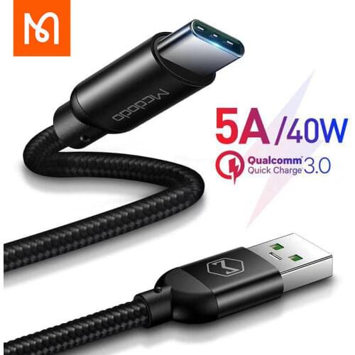 Mcdodo OPPO VOOC Type-C 5A Super Quick Flash Fast Charge usb Cable for Oppo Find X R17 Reno Huawei p20 p30 mate20 mate30