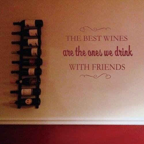WINE Cellar Bar Pub Vinyl WALL DECALS ART DECOR - BEST WINES WITH FRIENDS WALL STICKER