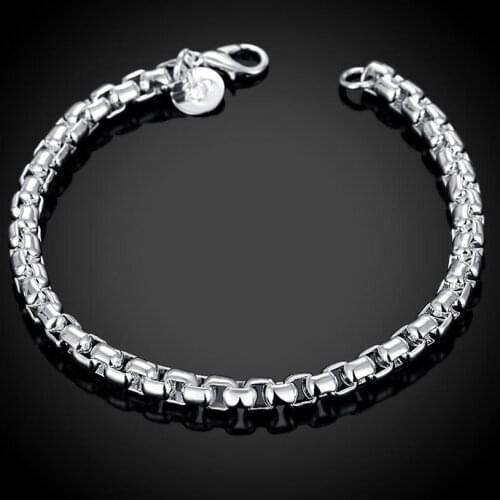 New Style 925 Silver Round Frame Bracelet Women Engagement Wedding Banquet Charm Fashion Jewelry