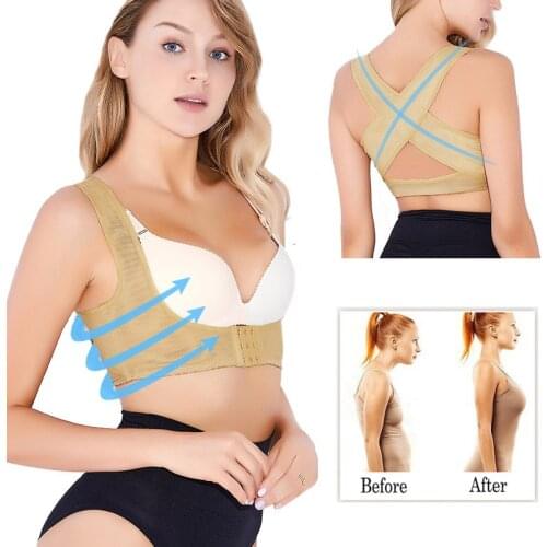 Women Adjustable Elastic Back Support Belt Chest Posture Corrector Shoulder Brace Body Shaper Corset S/M/L/XL Dropshipping