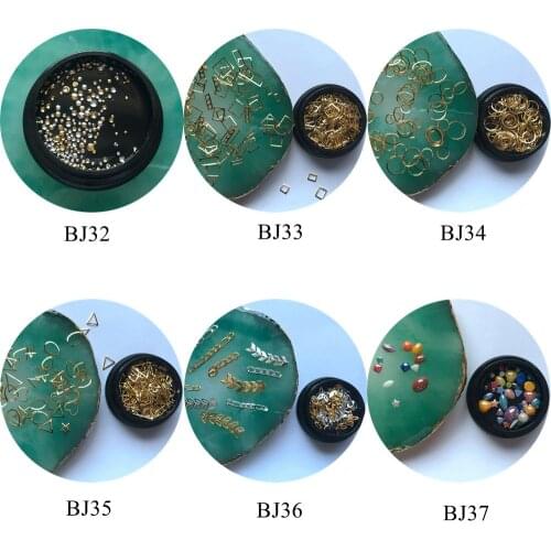 1Jar Nail Art Mix Deco in Jars Mini stud mix Geometric Deco Mix Chain mix Ceramic Mix BJ32-37