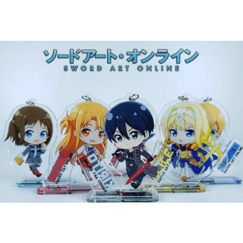 1pcs Anime SAO Cartoon Pendant Sword Art Online Kirito Printed Acrylic Stand Figure Cosplay Prop Decor Boy Girl Gift